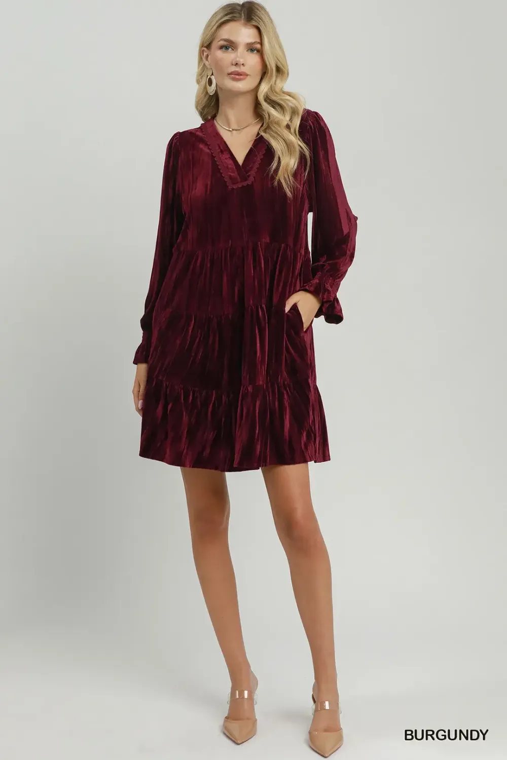 Kristy Mini Dress, Color: Burgundy, Size: Small
