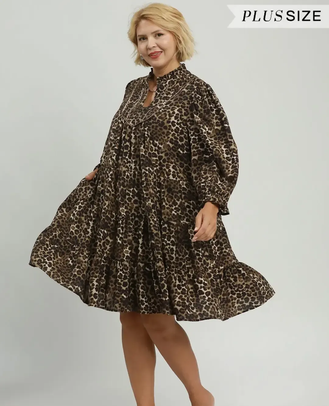 Georgia Tiered Dress, Color: Latte, Size: XL