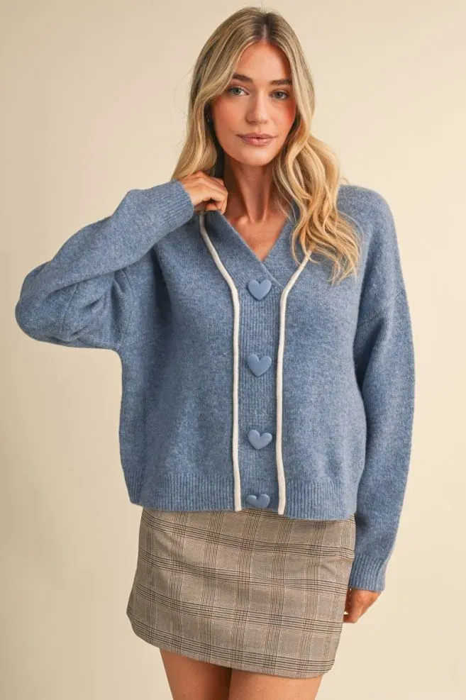 Harley Sweater, Color: Slate Blue Ivory, Size: Small