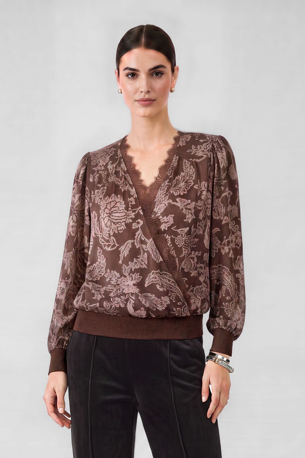 Audry Top, Color: Brown Pink, Size: XS