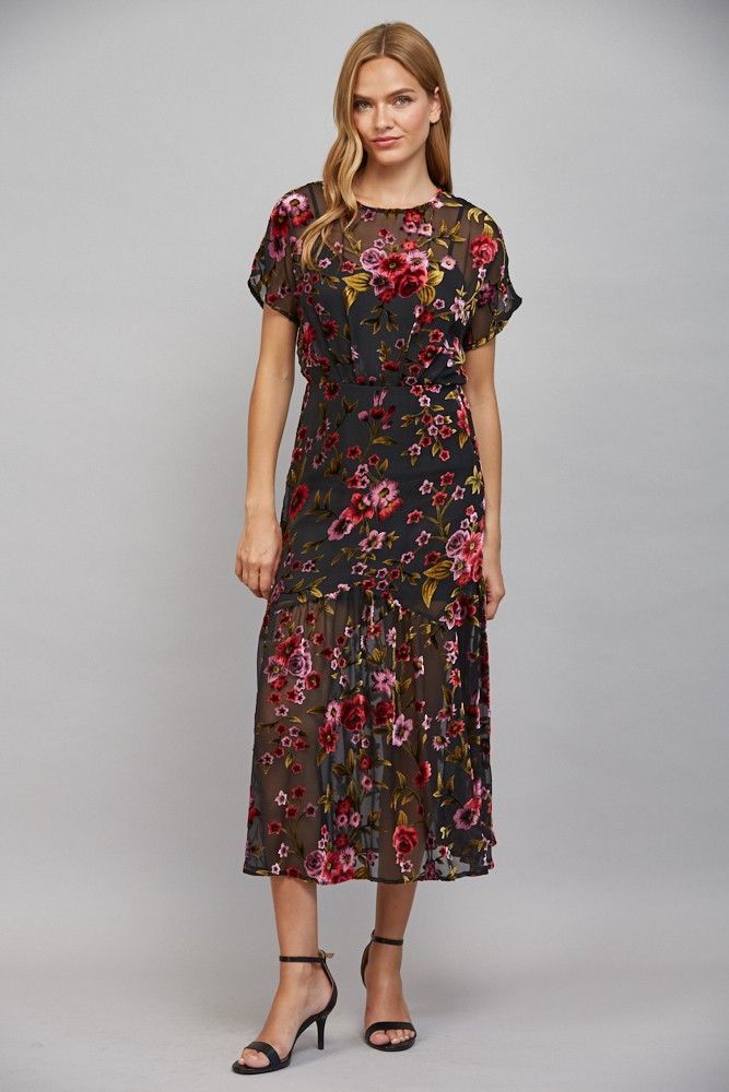 Sally Midi Dress, Color: Black, Size: Small
