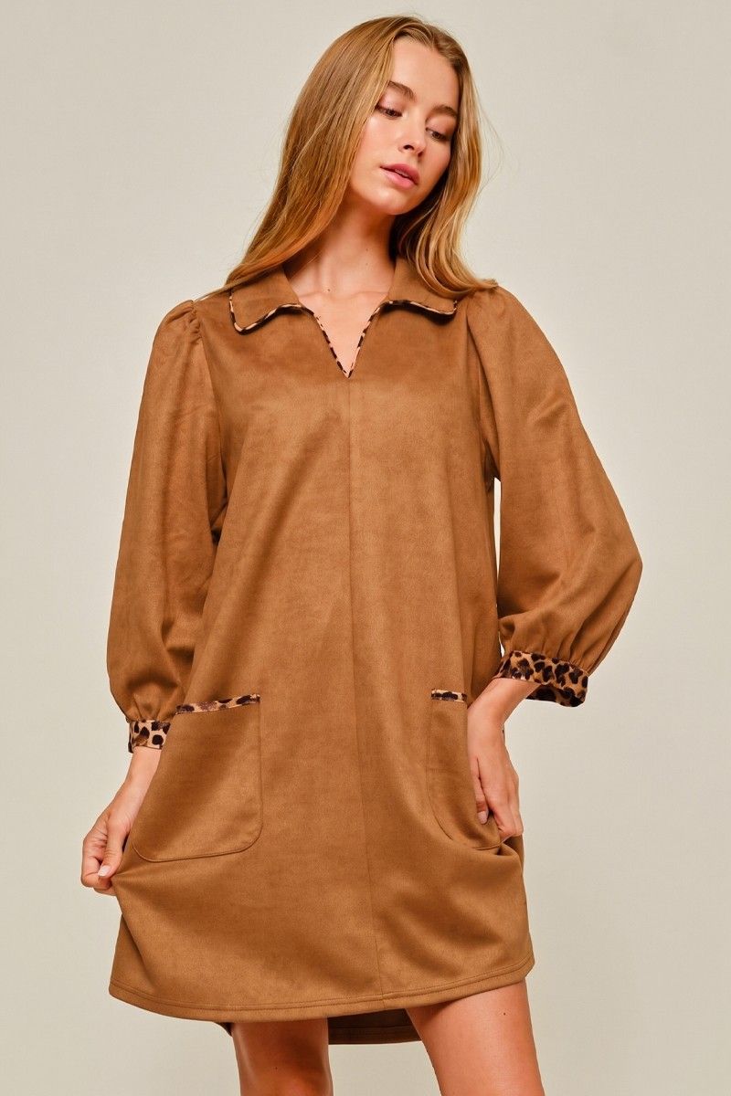 Khloe Dress, Color: Camel, Size: Small
