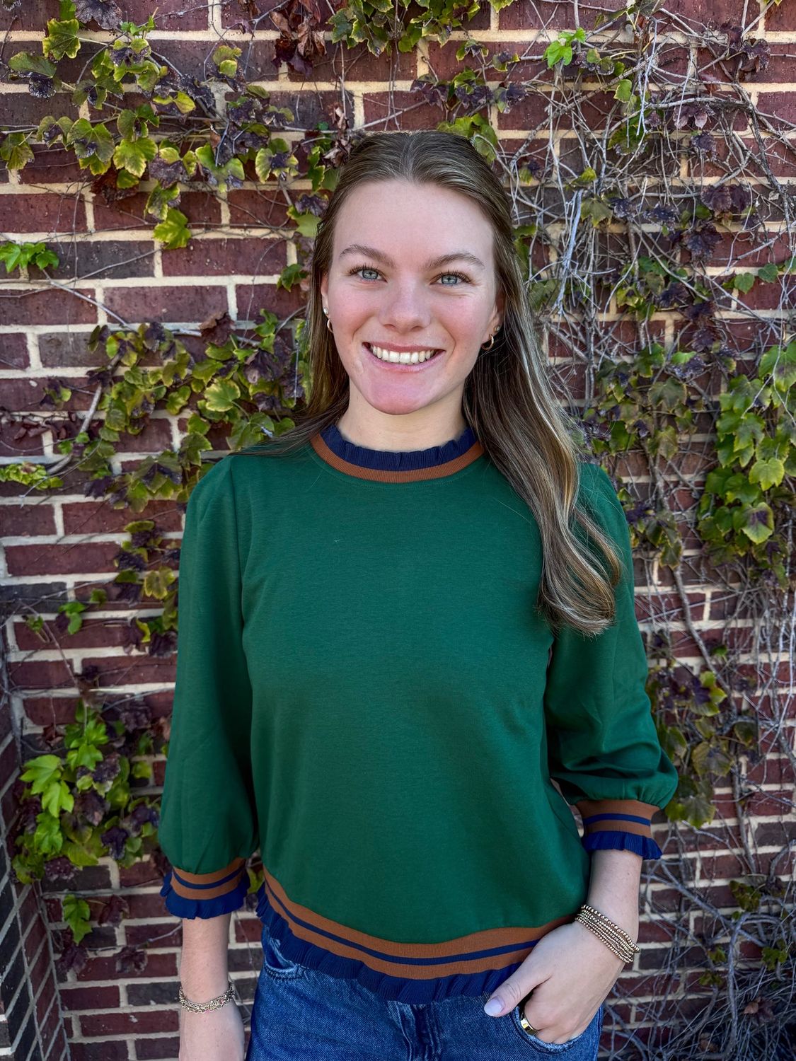 Braelynn Top, Color: Hunter Green, Size: Small