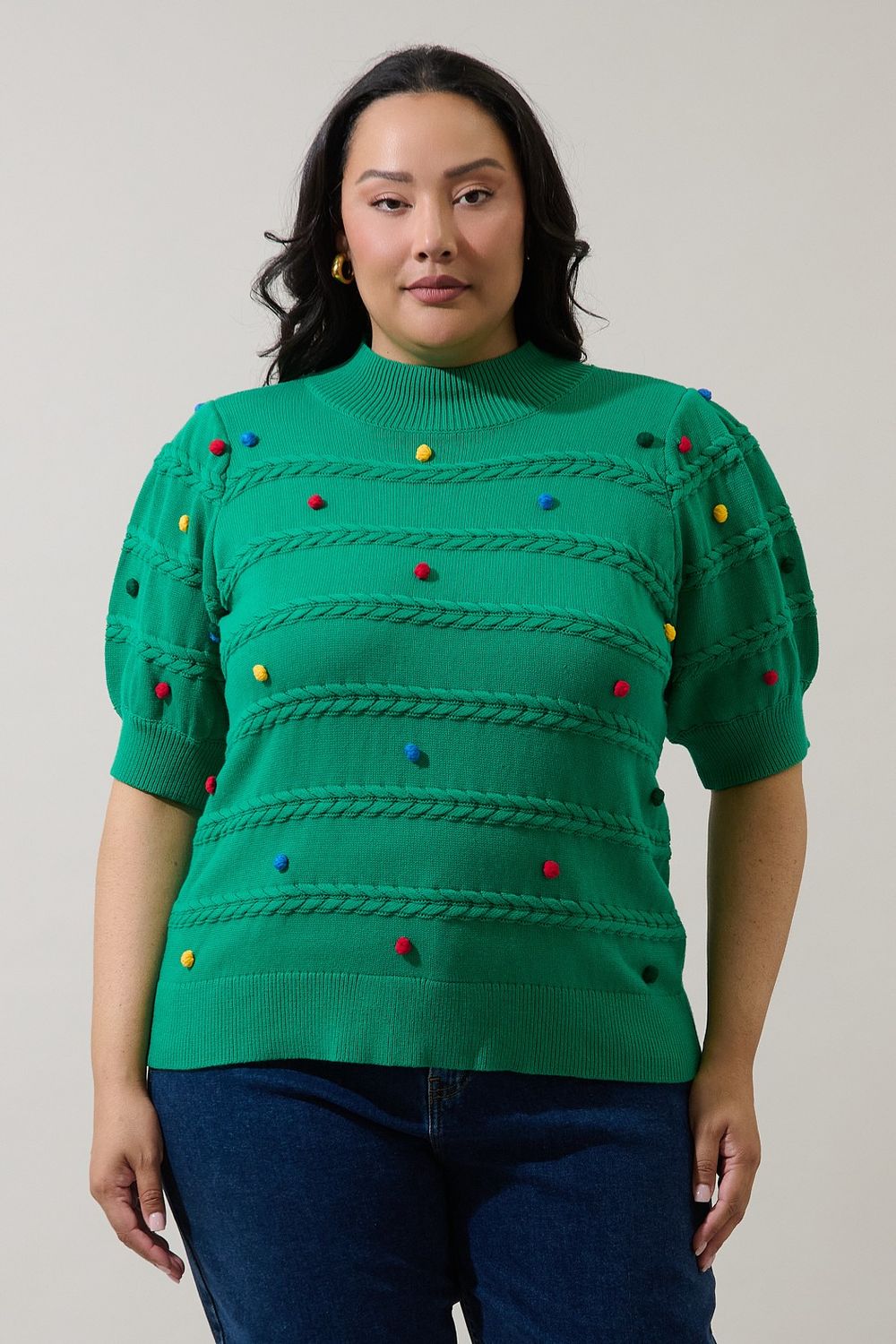 Suzzee Christmas Tree Sweater, Color: Green, Size: 1X