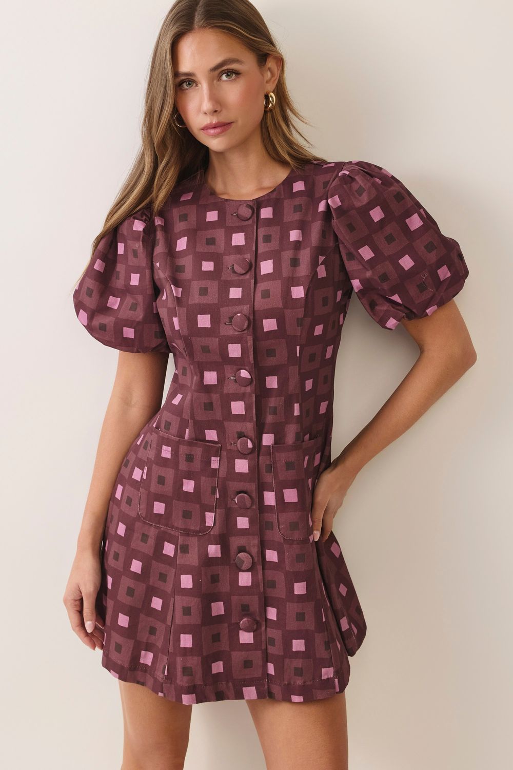 Thelma Dress, Color: Plum, Size: Small