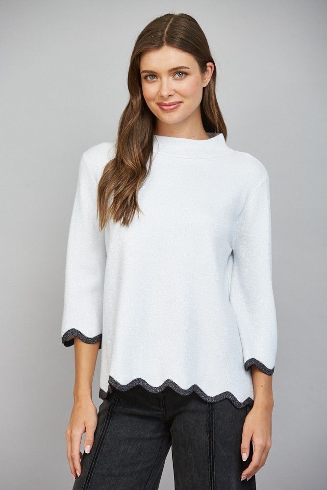Anita Sweater, Color: Silver Black, Size: Small