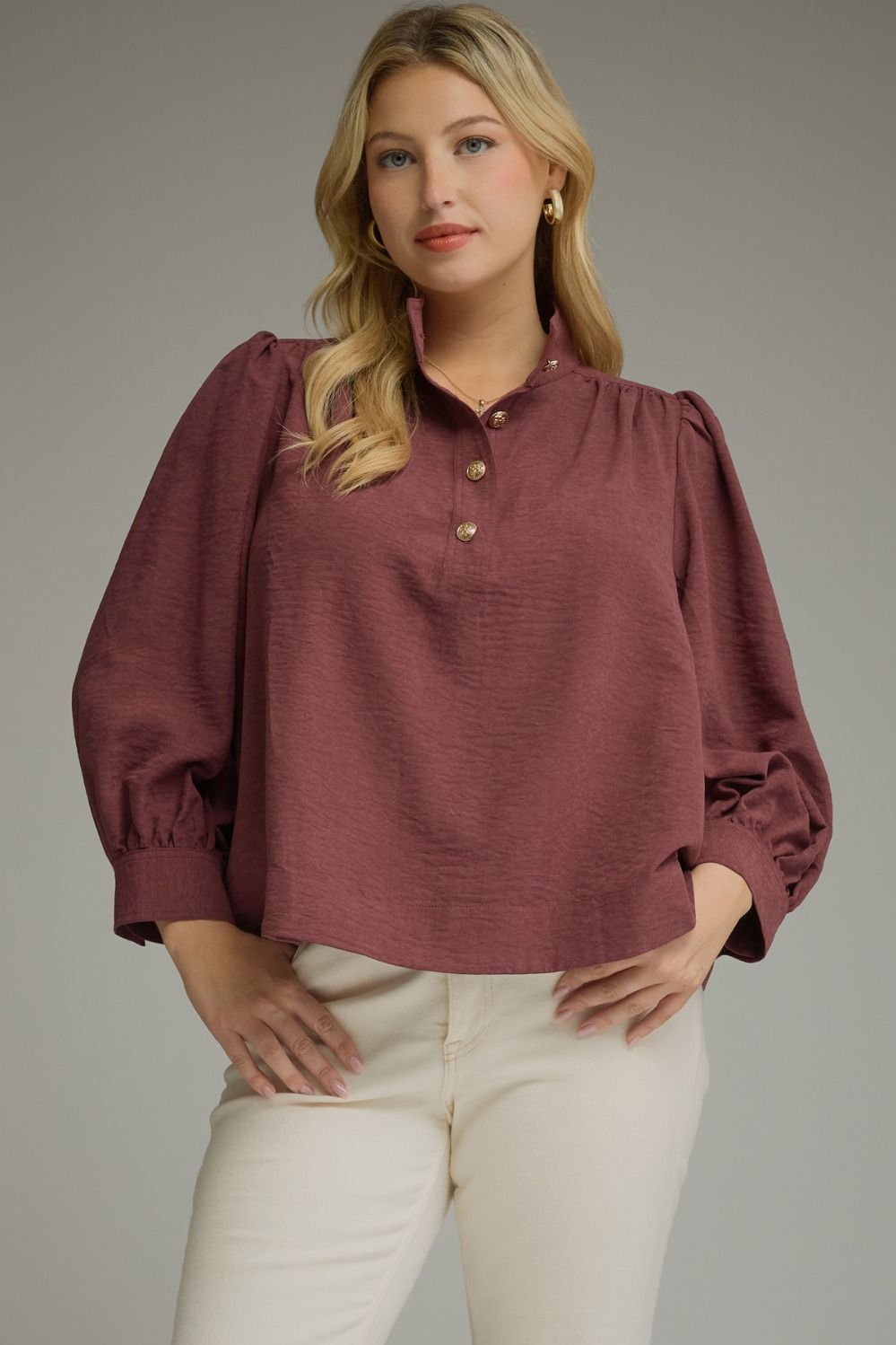 Brooke Top Curve, Color: Merlot, Size: XL