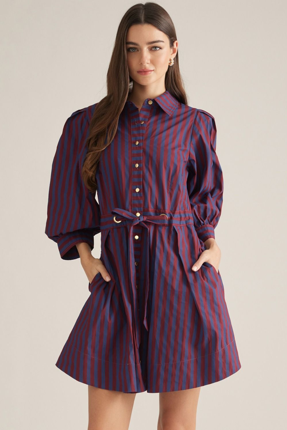 Brooke Dress, Color: Wine Navy, Size: Small