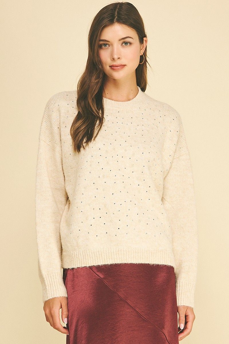 Rori Sweater, Color: Pearl, Size: Small