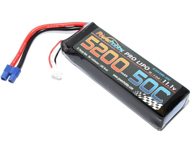 PHB3S520050CEC3 Power Hobby 3S 11.1V 5200mAh 50C LiPo Battery with EC3 Connector