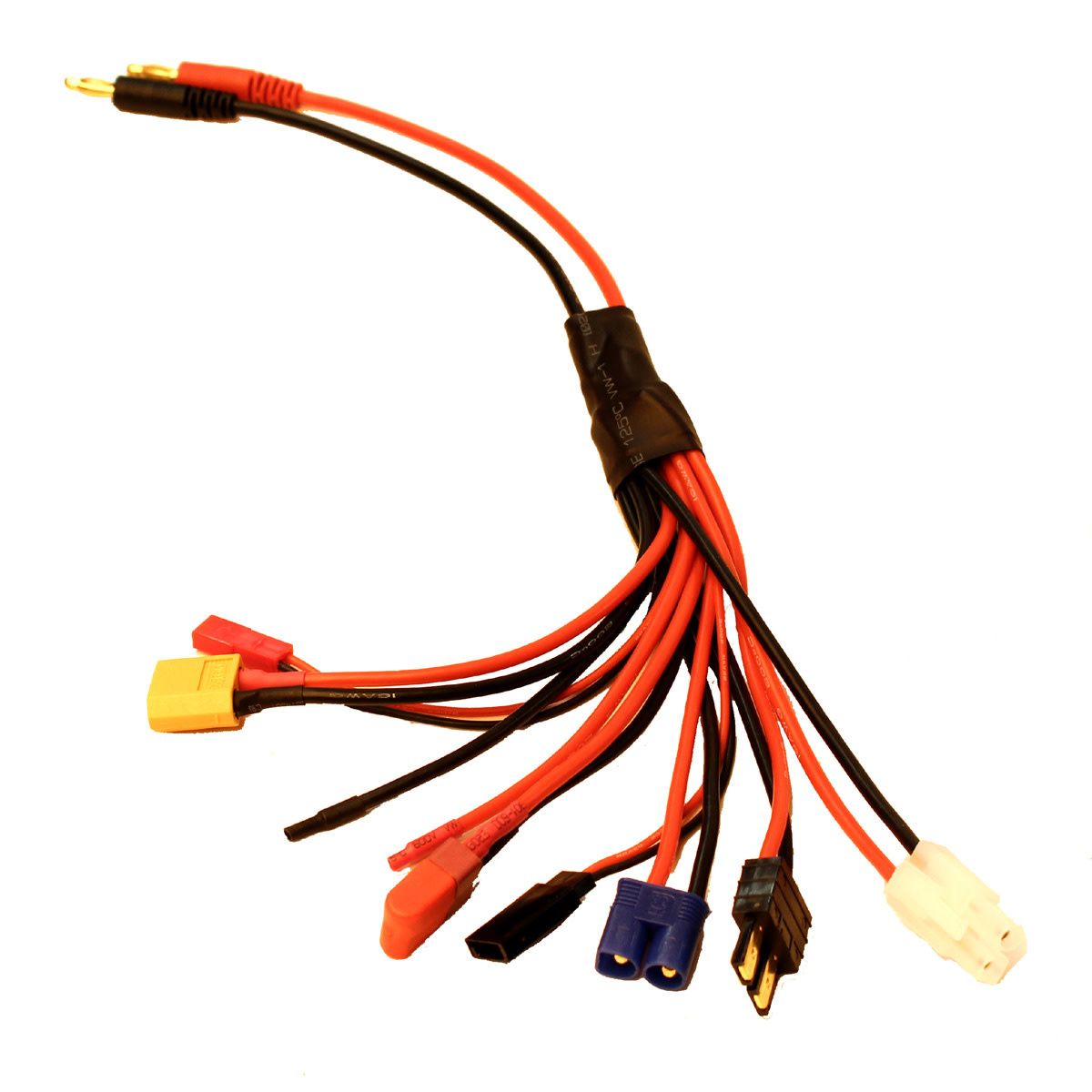 RCE1624 Racers Edge 8-Function Charge Adapter to Male 4mm Bullets-300mm Wire