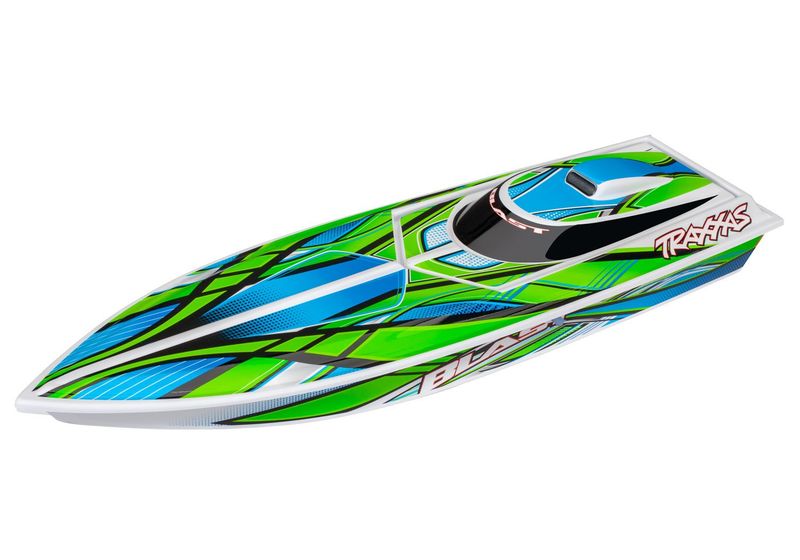 TRA38104-8 Traxxas Blast: Race Boat. RTR w/USB-C + DC Chargers