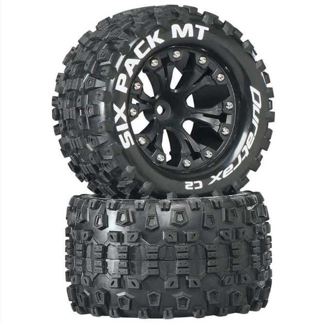 DTXC3522 Duratrax Six-Pack MT 2.8'' 2WD Mounted 1/2'' Offset Tires, Black (2)