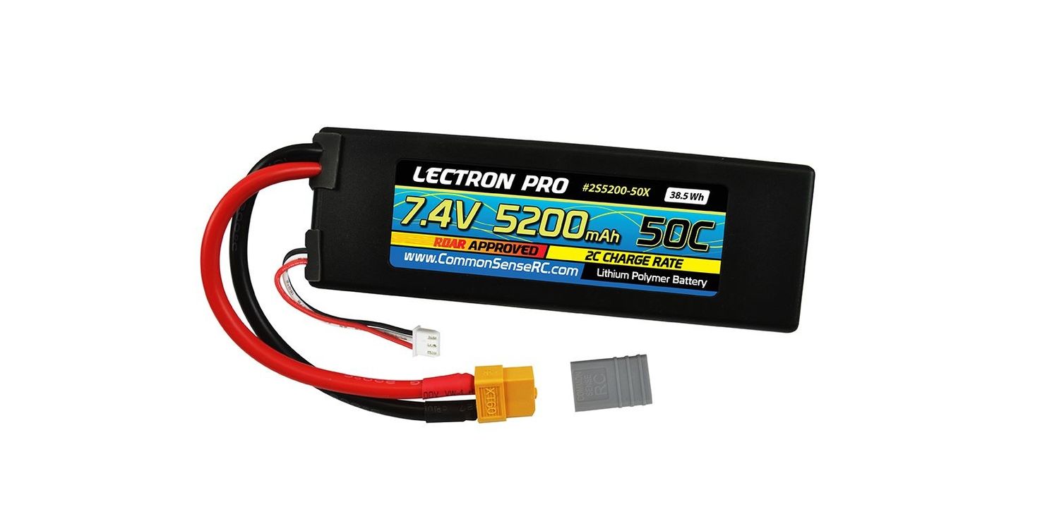 CSRC2S5200-50X Lectron Pro 7.4V 5200mAh 50C Lipo Battery with XT60 Connector CSRC2S5200-50X Lectron Pro 7.4V 5200mAh 50C Lipo Battery with XT60 Connector