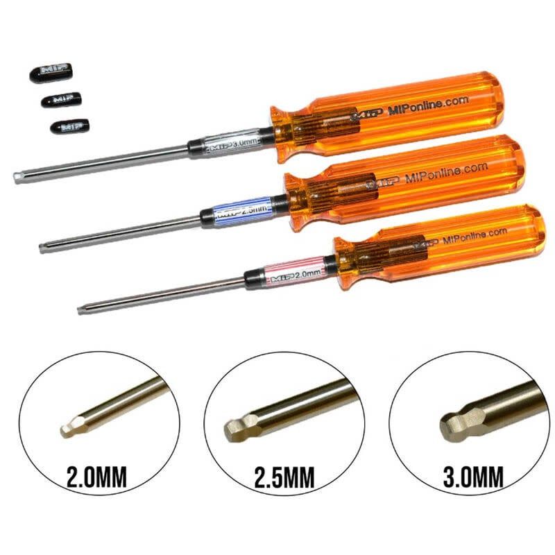 MIP9606 MIP Hex Driver Ball Wrench Set, Gen 2, Metric (3), 2.0mm, 2.5mm, 3.0mm