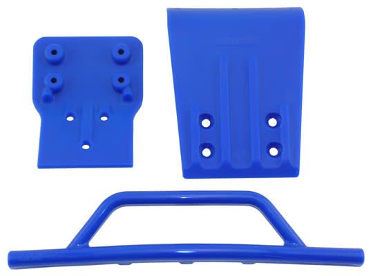 RPM80025 RPM Blue Front Bumper & Skid Plate for the Traxxas Slash 4x4