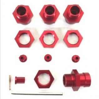 SPTST1654-17R ST Racing Concepts CNC Machined Aluminum 17mm hex adatpers for Slash 4x4/Stampede 4x4/Rally (Red)