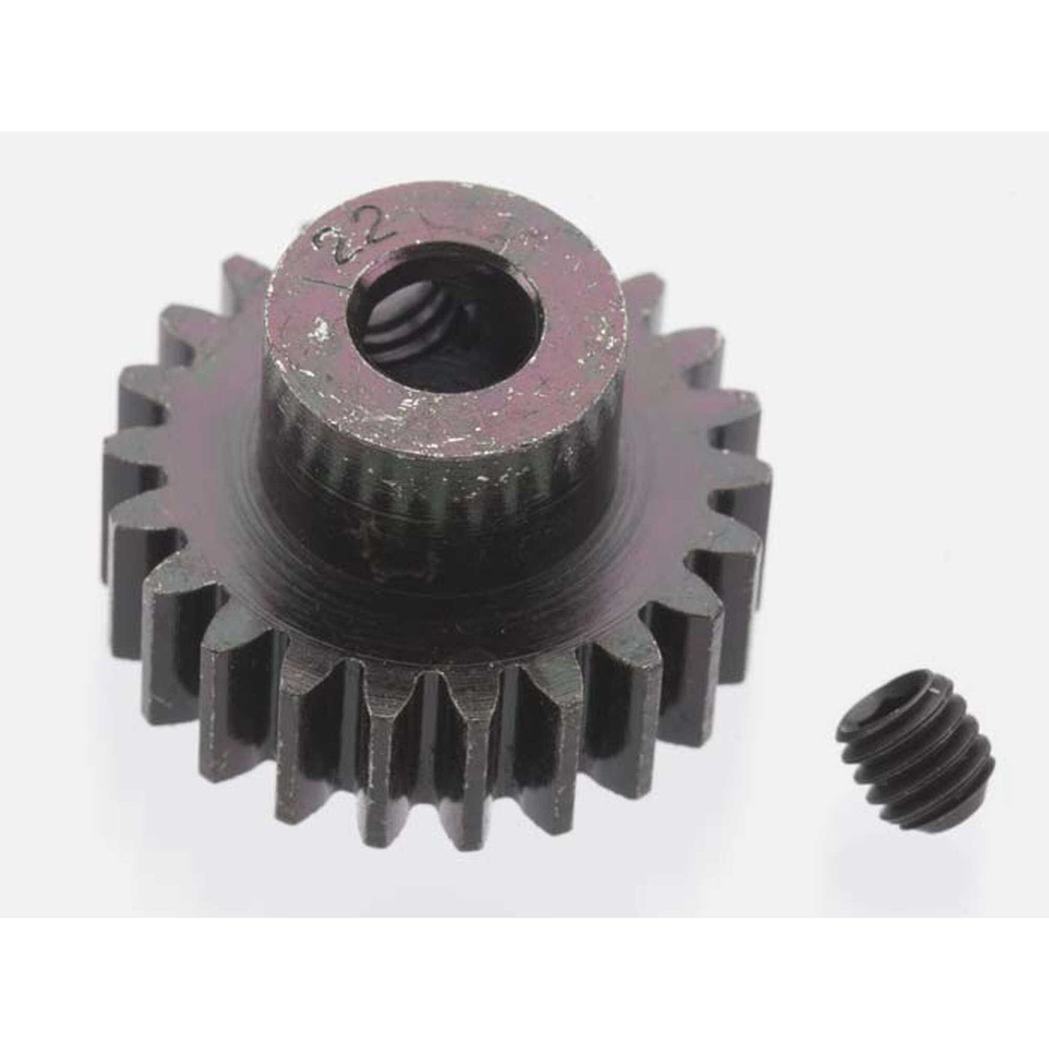 RRP8622 Robinson Racing Products Extra Hard Blackened Steel .8 Mod Pinion Gear w/5mm Bore (22T)