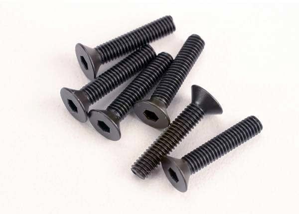 TRA2553 Traxxas Screws, 3x15mm countersunk machine (6) (hex drive)