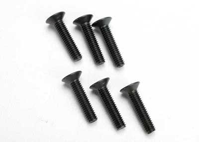 TRA2547 Traxxas Screws, 4x18mm countersunk machine (hex drive) (6)