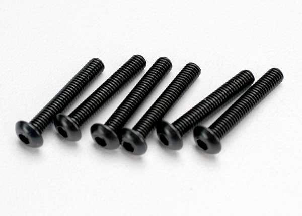 TRA2583 Traxxas Screws, 3x18mm button-head machine (hex drive) (6)