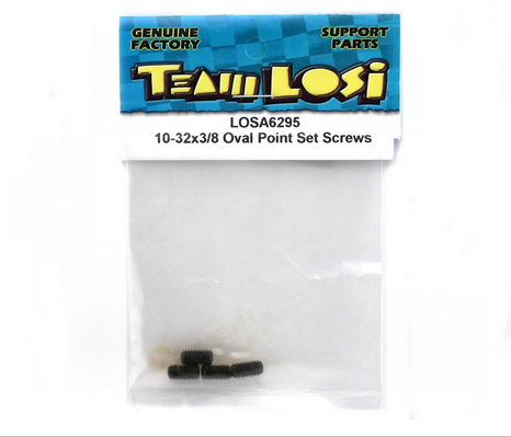 LOSA6295 Losi 10-32 x 3/8 Oval Point Setscrews (4)