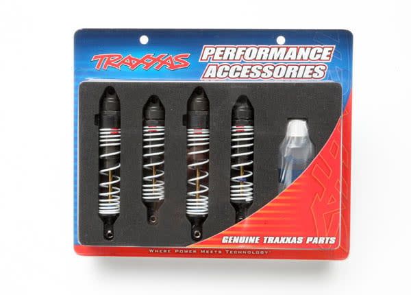 TRA5862 Traxxas Big Bore shocks (hard-anodized & PTFE-coated T6 aluminum) (assembled with TiN shafts and springs) (front & rear) (4)