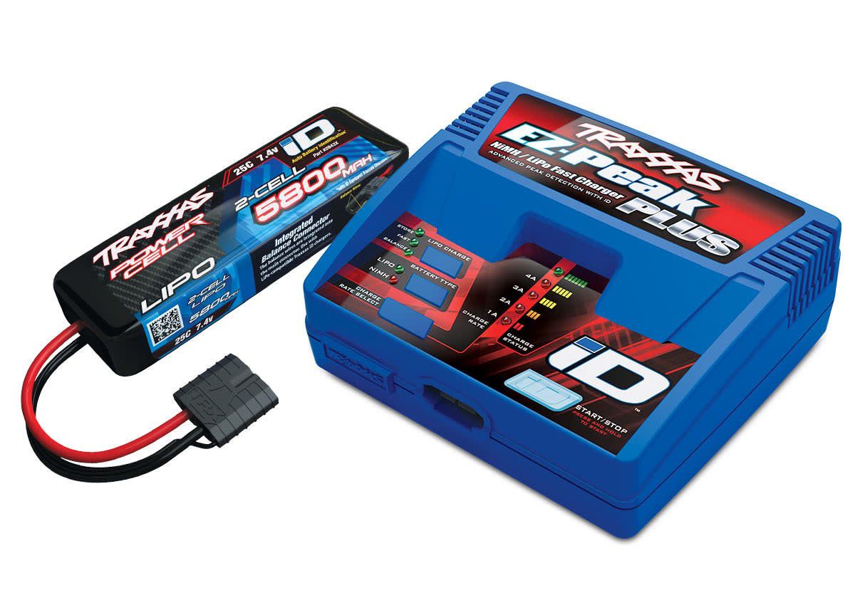 TRA2992 Traxxas Battery/charger completer pack (includes #2970 iD charger (1), #2843X 5800mAh 7.4V 2-cell 25C LiPo battery (1))