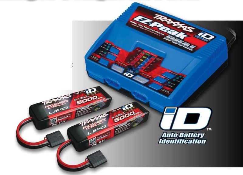 TRA2990 Traxxas Battery/charger completer pack (includes #2972 Dual iD charger (1), #2872X 5000mAh 11.1V 3-cell 25C LiPo battery (2))