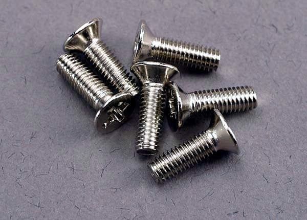TRA3177 Traxxas Screws, 3x10mm countersunk machine (6)