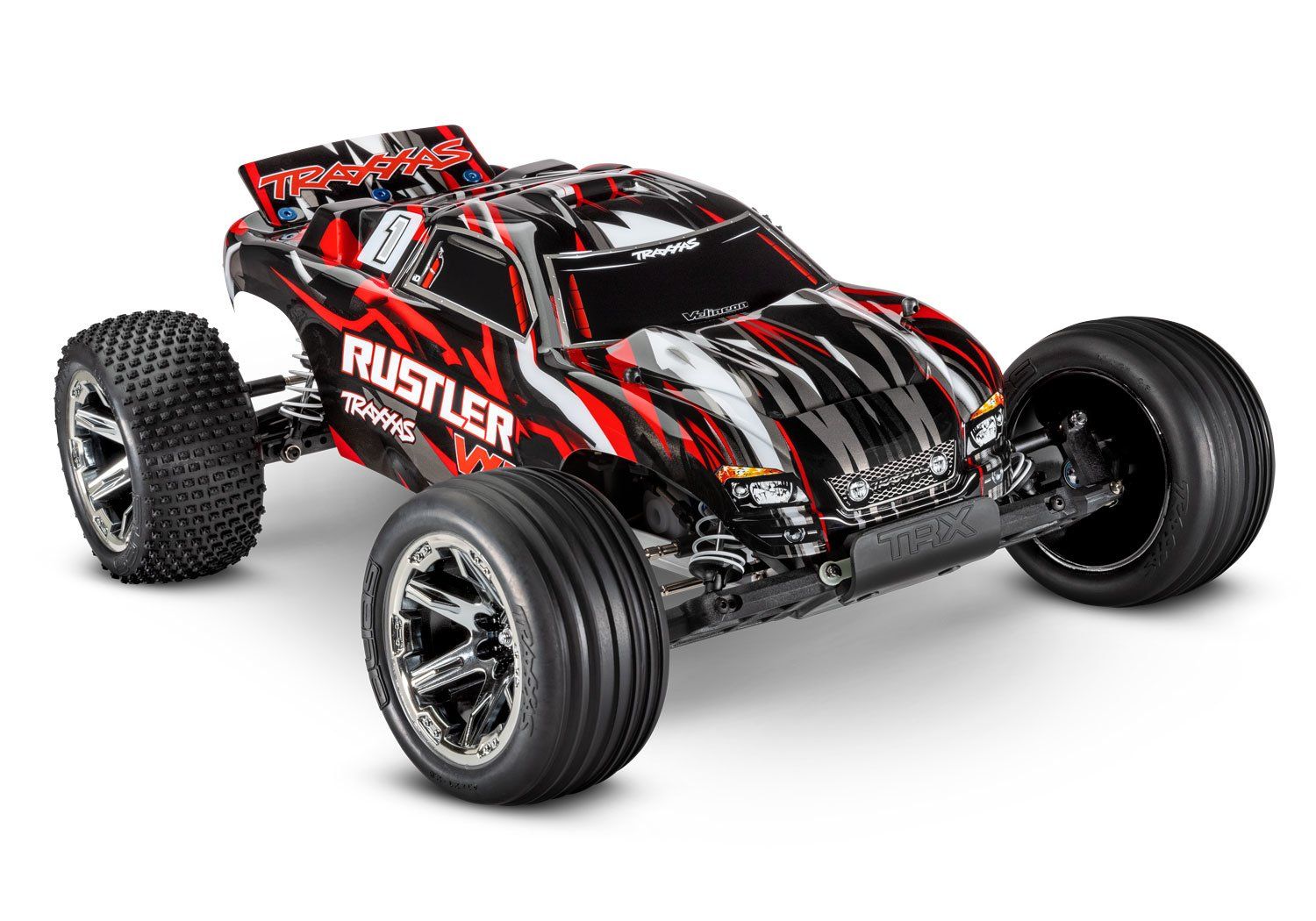 TRA37076-74 Traxxas Rustler VXL w/Magnum 272R, Color: Red