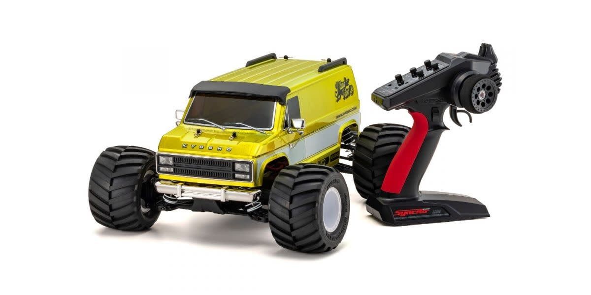 KYO34491 Kyosho 1:10 4WD FAZER Mk2 FZ02L MAD VAN VE-BT Series readyset , Color: Metallic Yellow