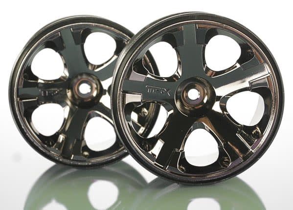 TRA5576A Traxxas Wheels, All-Star 2.8' (black chrome) (nitro rear/ electric front) (2)