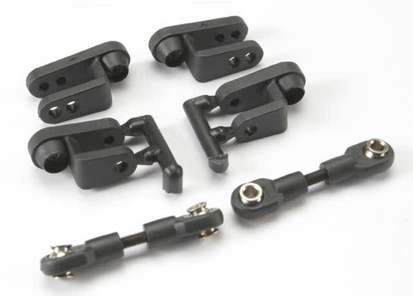 TRA5345R Traxxas Servo horns, steering, long (2), short (2)/ linkage, steering (3x20mm turnbuckle) (2)/ rod ends (short) (4)/ hollow balls (4)