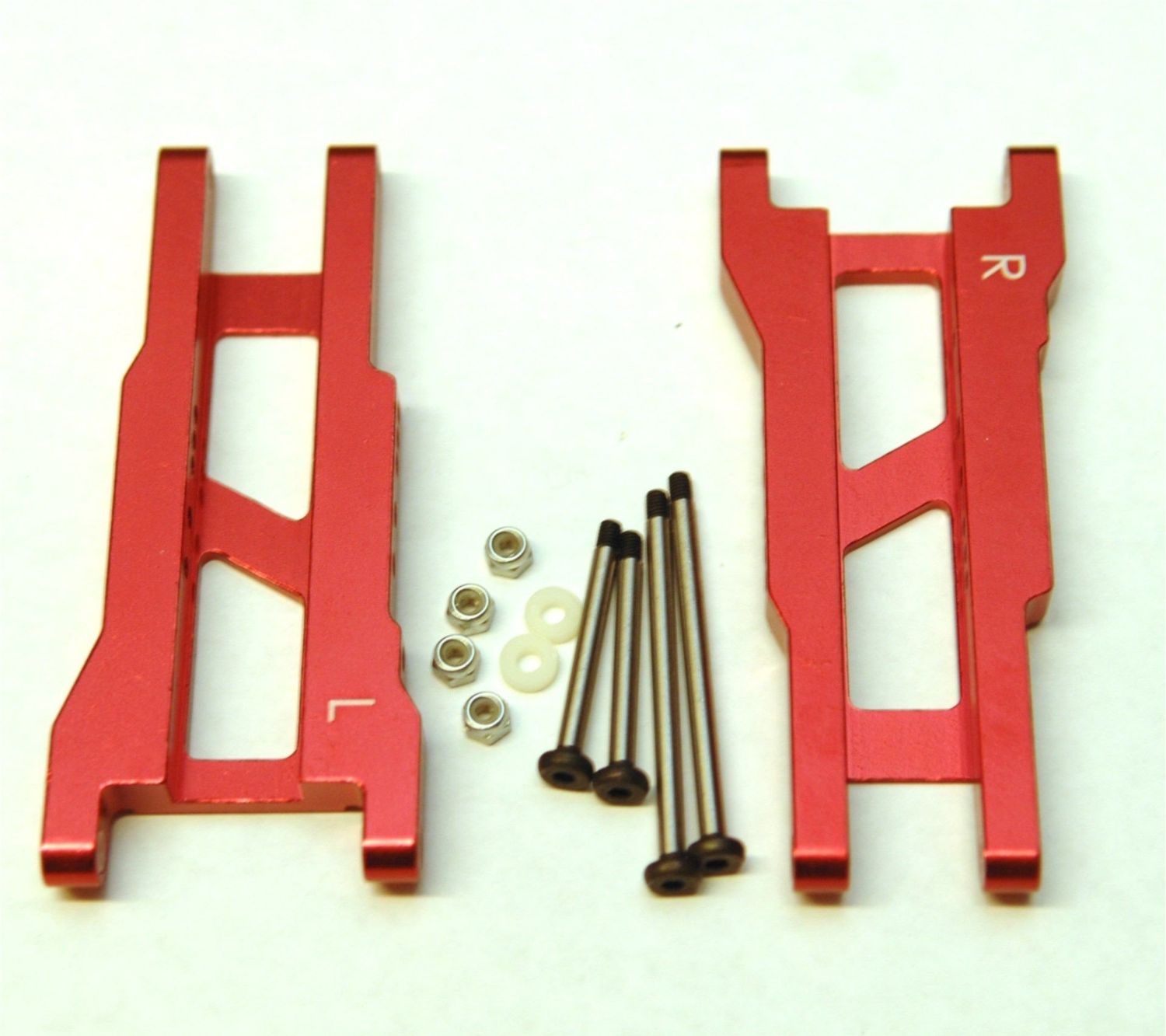 SPTST2555XR ST Racing Concepts CNC Machined Aluminum Rear A-Arm set (w/steel hinge-pins) for Traxxas Slash (Red)