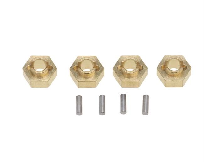 DTSCX24-7 Hobby Details Axial SCX24 3mm Diameter Brass Wheel Hex Adaptor 4pcs set