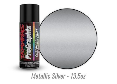 TRA5073X Traxxas Body paint, ProGraphix, metallic silver (13.5oz)