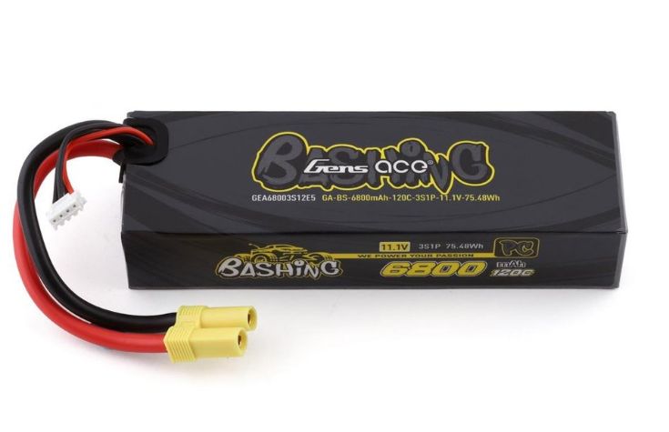 GEA3S680012E5 Gens Ace Bashing Series 6800mAh 11.1V 120C 3S1P Lipo Battery Pack With EC5 Plug