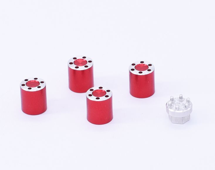 DTSCX24-72A Hobby Details Aluminum Alloy SCX24 Wheels Nut 5pcs/set Red
