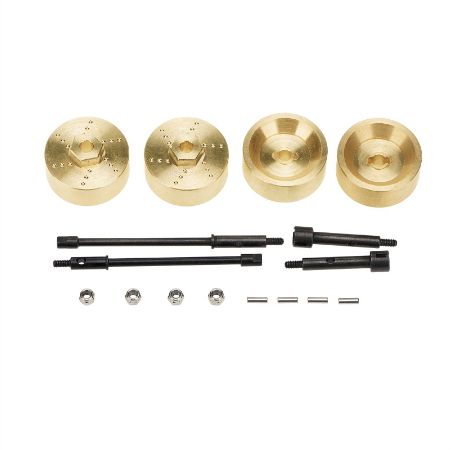 DTSCX24-26 Hobby Details Axial SCX24 6mm Brass Wheel Counterweight with Widen Axles 4pcs/set