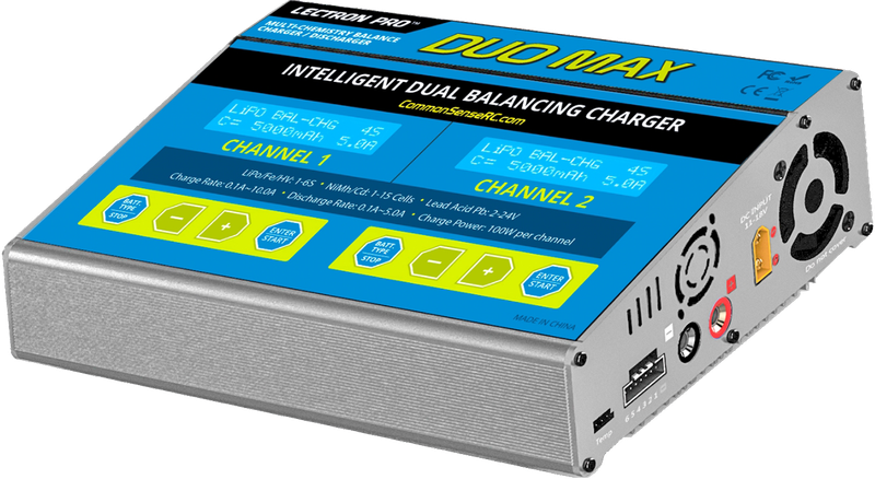 CSRCACDC-D200 Common Sense RC DUO MAX - 200W 10A Two-Port Multi-Chemistry Balancing Charger