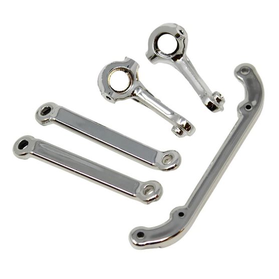 RER14523 Redcat Racing V2 Steering Arms L/R and V2 Toe Links (Chrome) (1set)