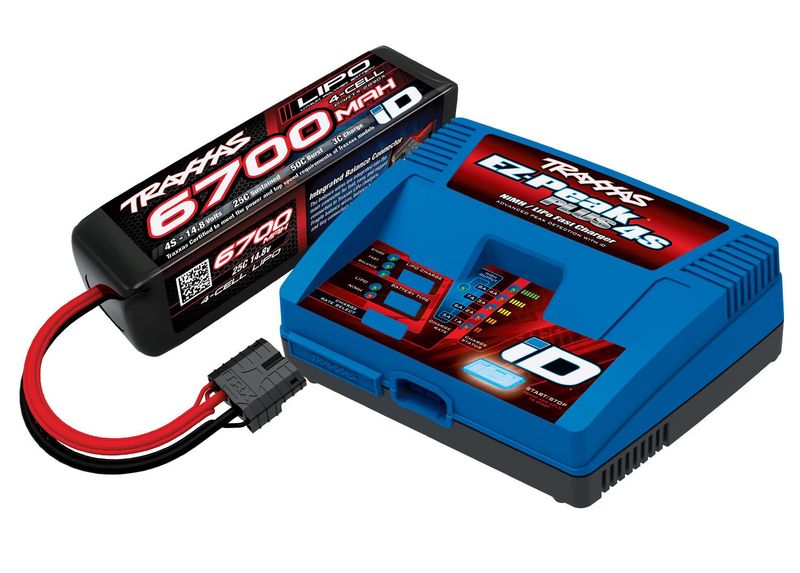 TRA2998 Traxxas Battery/charger completer pack (includes #2981 iD® charger (1), #2890X 6700mAh 14.8V 4-cell 25C LiPo battery (1))