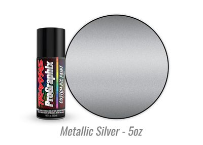 TRA5073 Traxxas Body paint, ProGraphix, metallic silver (5oz)