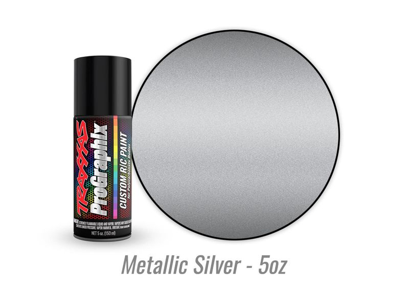 TRA5073 Traxxas Body paint, ProGraphix, metallic silver (5oz)