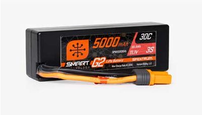 SPMX53S30H5 Spektrum 5000mAh 3S 11.1V Smart G2 LiPo 30C Hard Case; IC5