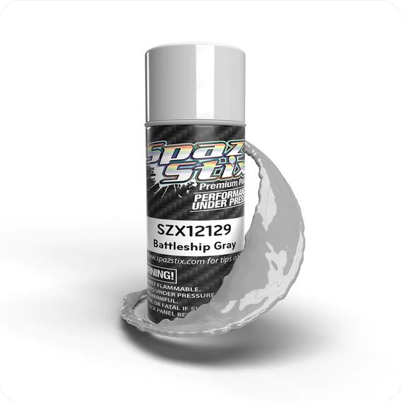 SZX12129 Spaz Stik  Battleship Gray Aerosol Paint, 3.5oz Can