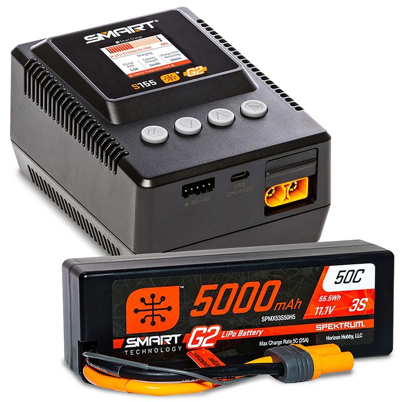 SPMXPSS300 Spektrum Smart Powerstage Surface Bundle: 5000mAh 3S LiPo Battery / S155 Charger