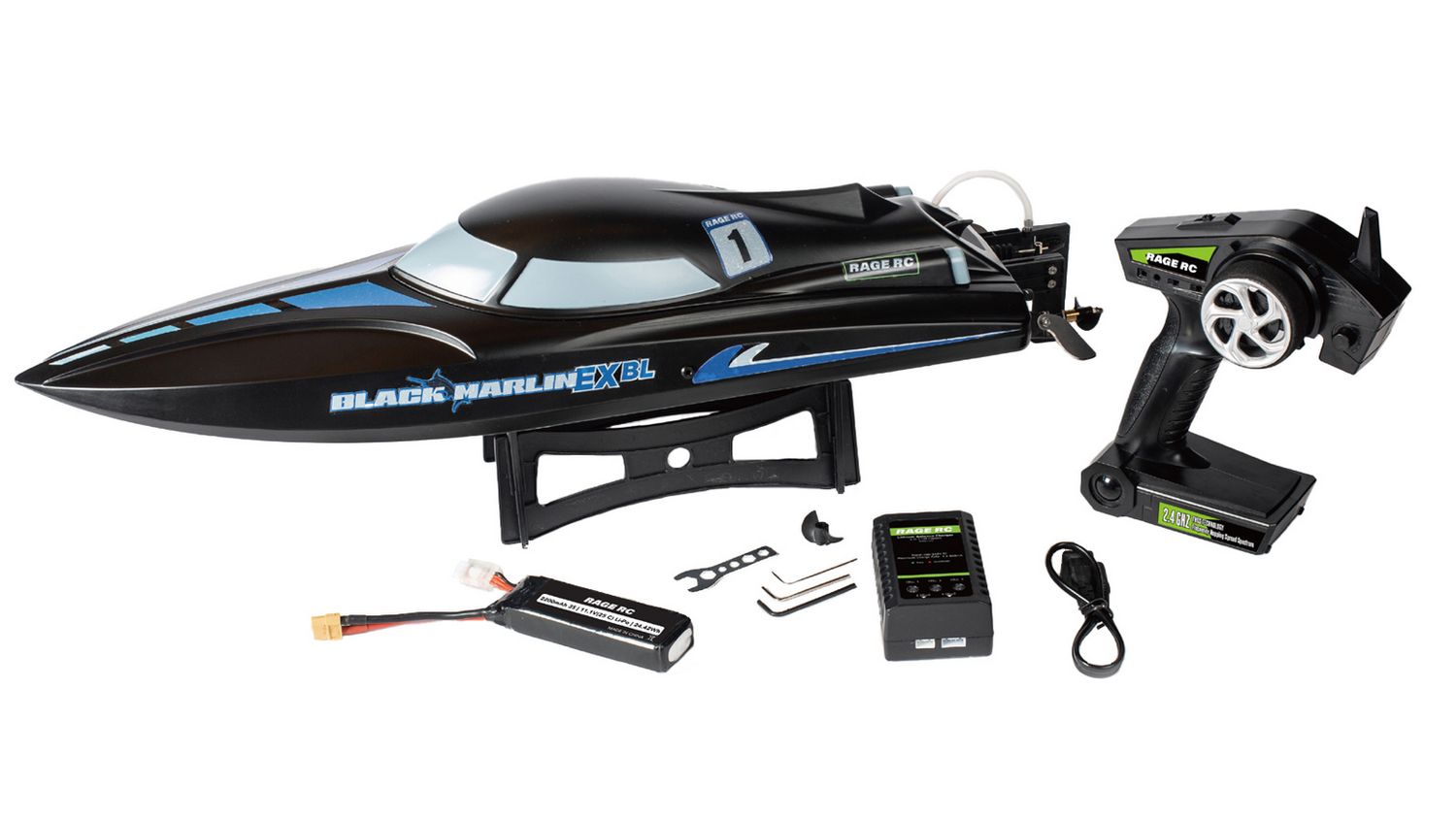 RGRB1405  Rage RC Black Marlin EX Brushless RTR Boat