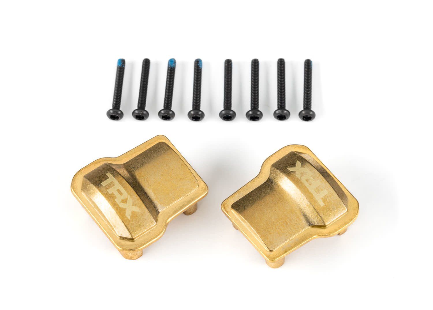 TRA9787 Traxxas Axle cover, brass (8 grams each) (2)/ 1.6x12mm CS (with threadlock) (8)